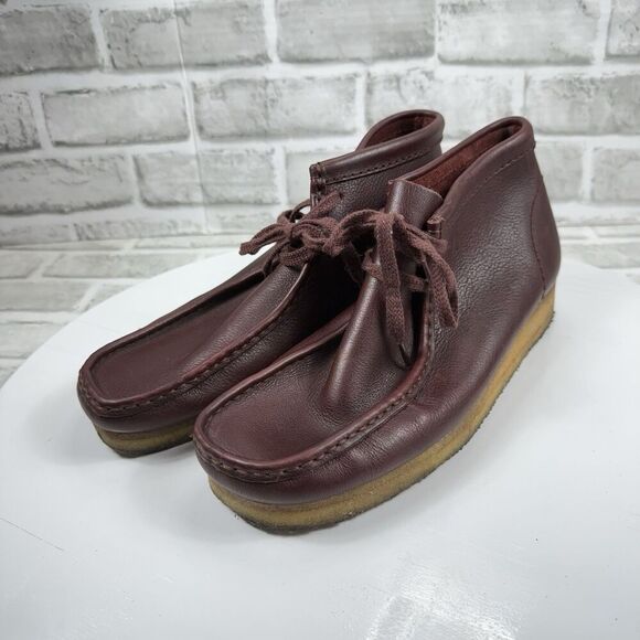 Clarks Original Men\'s Size 8 Burgundy Leather Lace Up Wallabee Boots main image 4